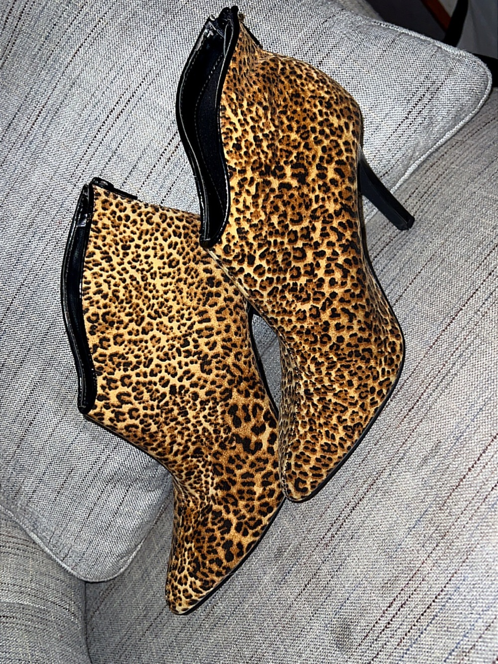 Leopard Print Ankle Booties - Women